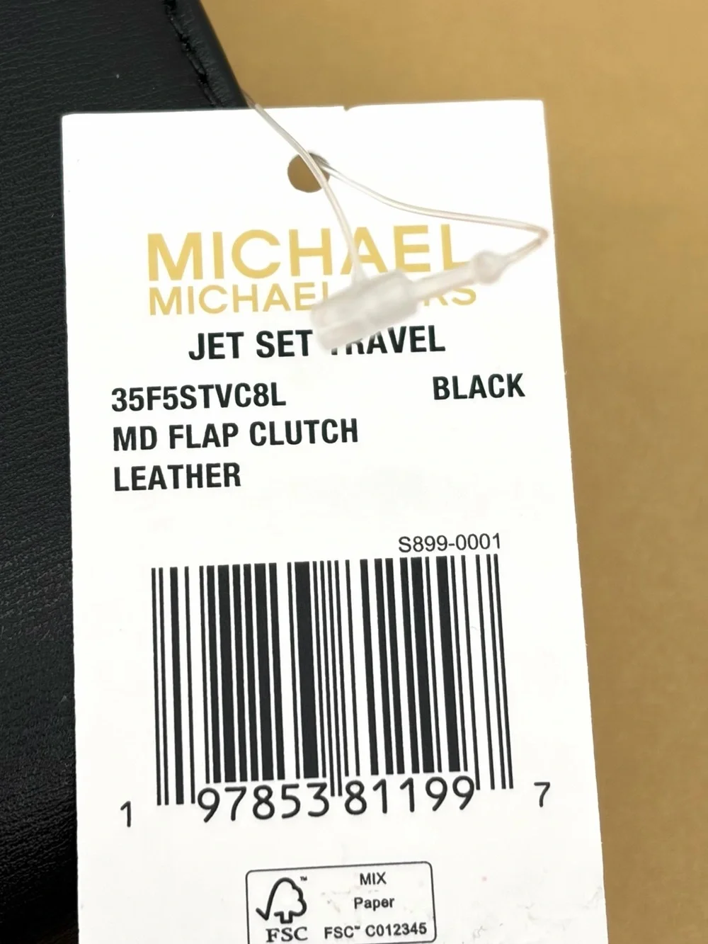 Michael Kors Jet Set Travel Leather Clutch Crossbody Wallet on chain